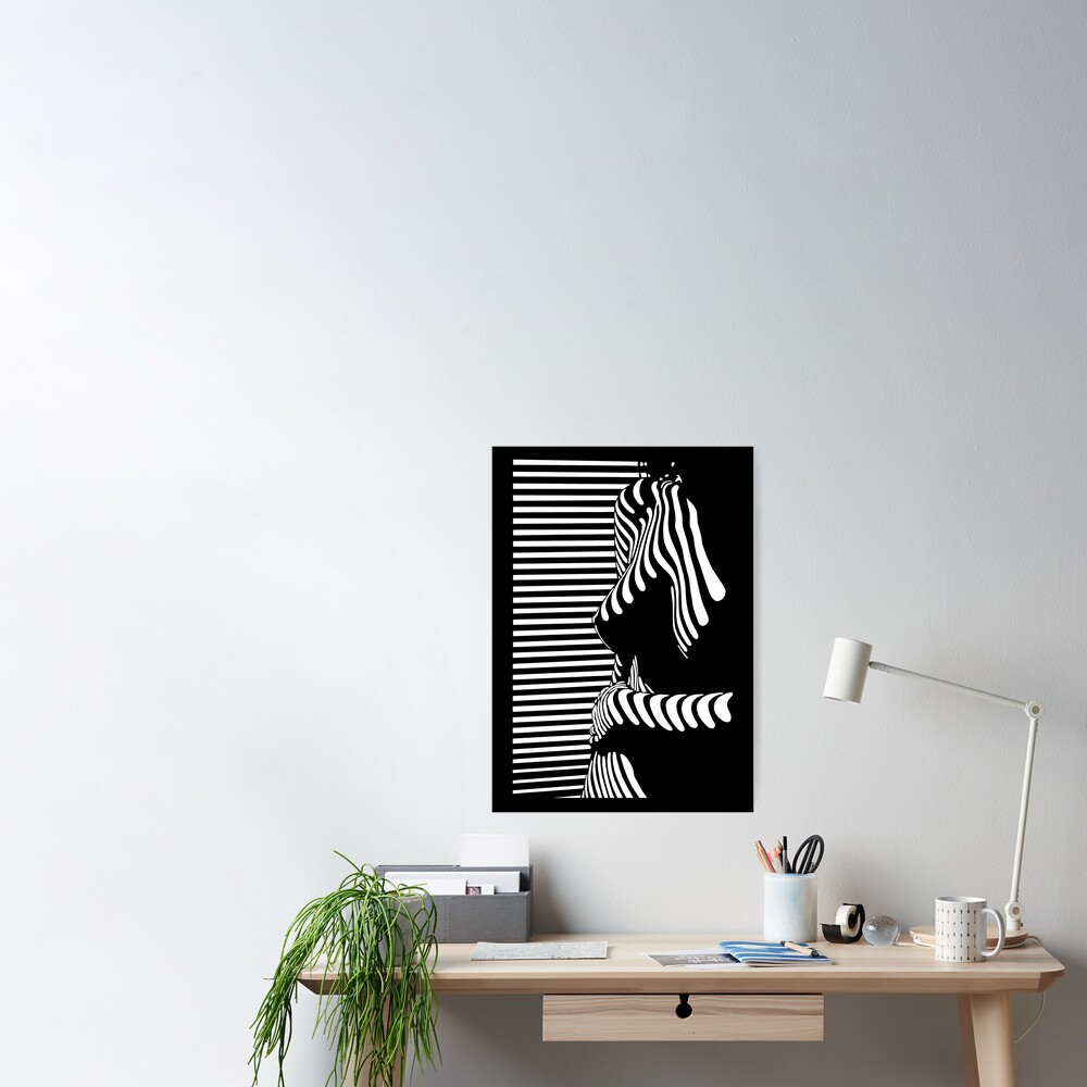 Blinded Noir Nude Photo Turned Stencil Painting Poster For Sale By Worn Redbubble