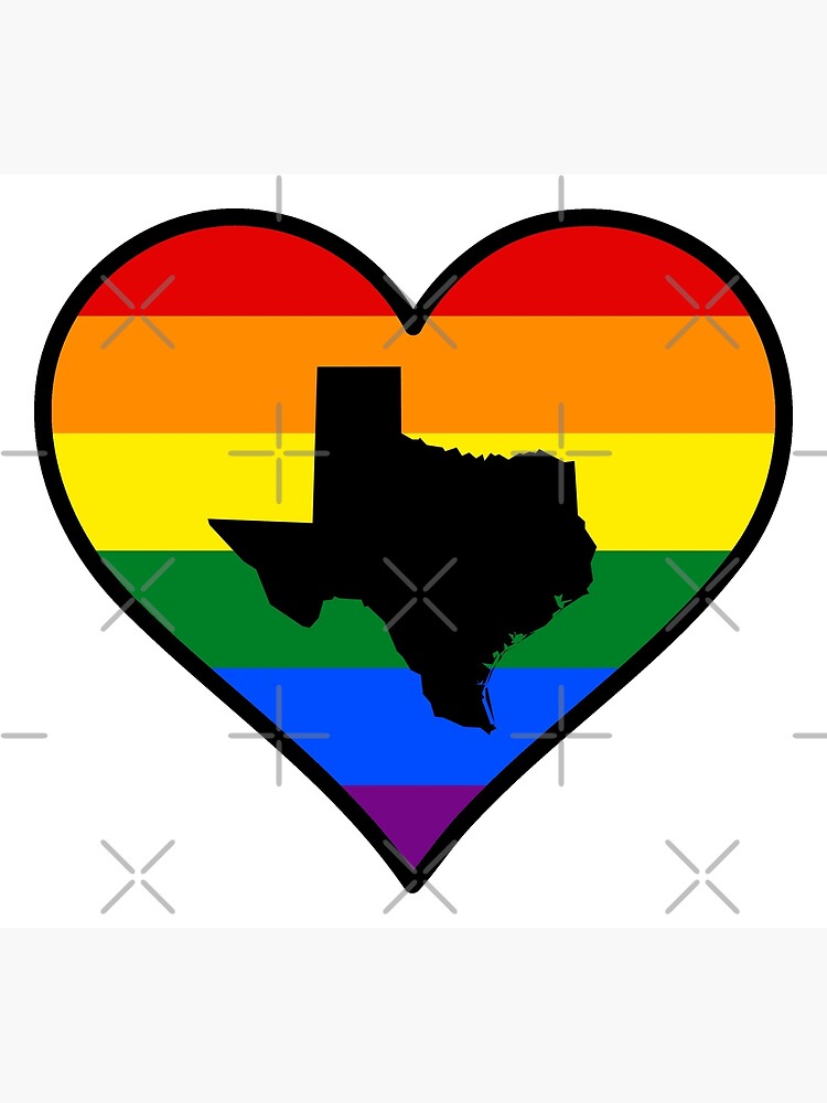 Texas Gay Pride Heart Poster By Fearcity Redbubble