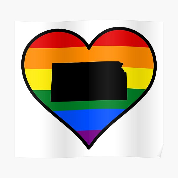 Kansas Gay Pride Heart Poster For Sale By Fearcity Redbubble