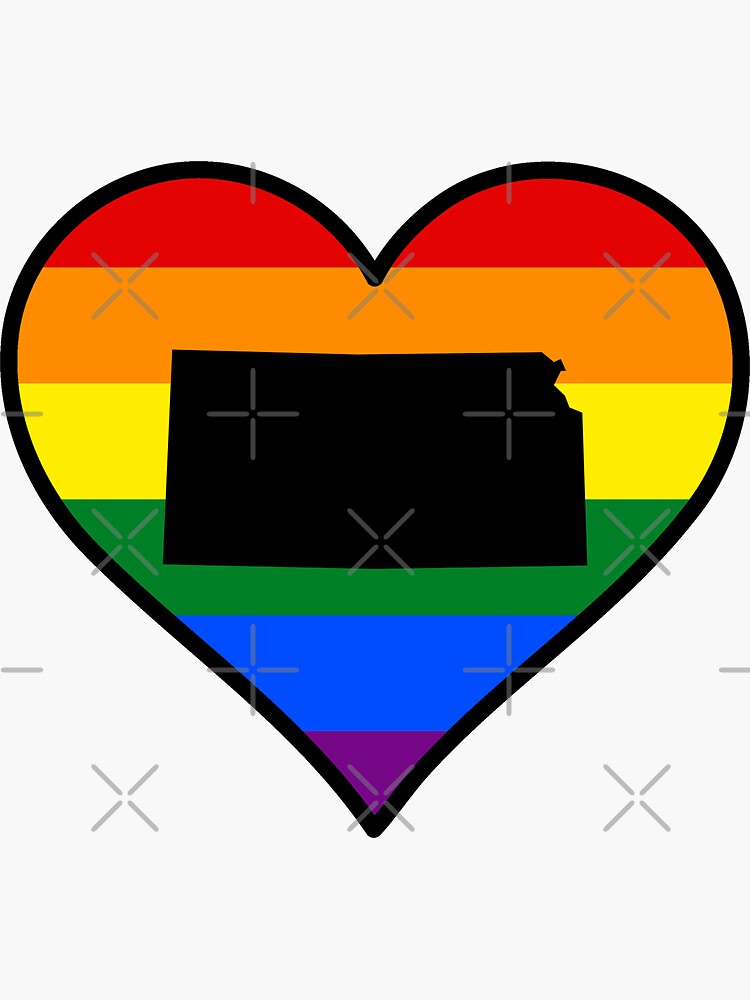 Kansas Gay Pride Heart Sticker For Sale By Fearcity Redbubble