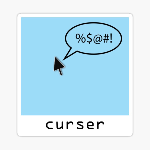 Cursing Cursor Sticker By Devine Studios Redbubble