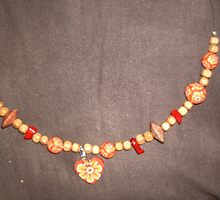 Bright orange shades of red...choker by anaisnais