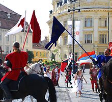 Medieval knights parade in Sibiu, Romania by Adrian Bud