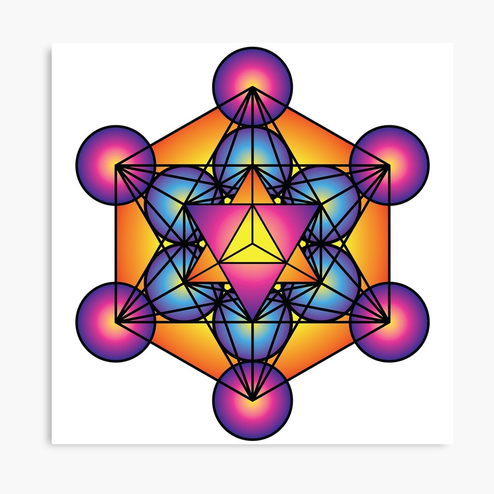 Metatron S Cube Merkaba Canvas Print By Galacticmantra Redbubble