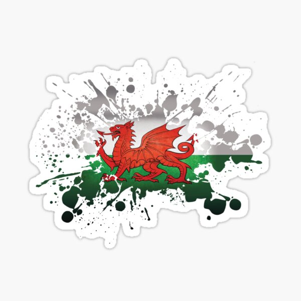 Wales Welsh Paint Splat Flag Sticker For Sale By Stuff Redbubble