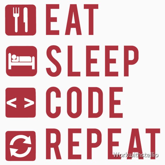 "Eat Sleep Code Repeat " Stickers by Workwithstellio | Redbubble