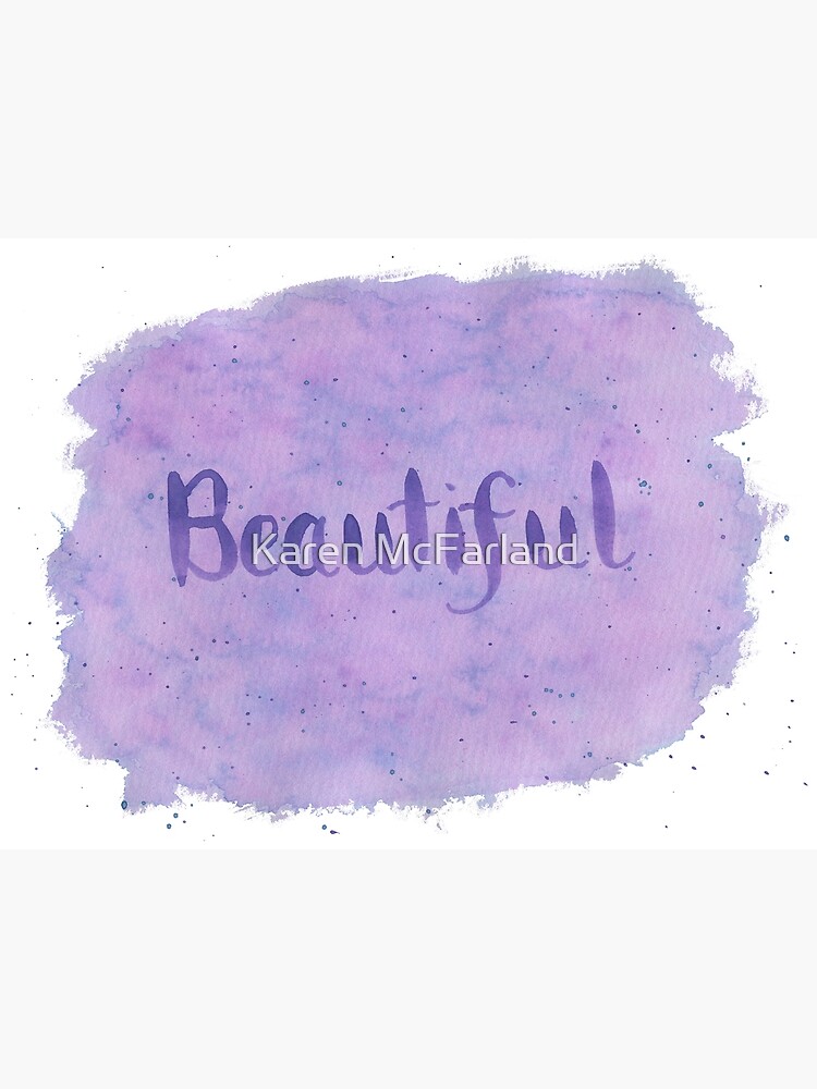 Beautiful Written In Purple Watercolor Brush Lettering On White Art