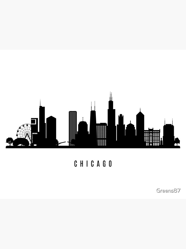 Chicago Illinois Skyline Printable Chicago Black White Wall Art