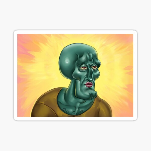 Handsome Squidward Sticker By Ezsketches Redbubble