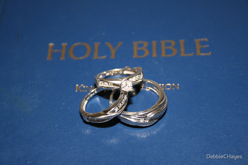 "Wedding Rings on Holy Bible" by DebbieCHayes Redbubble