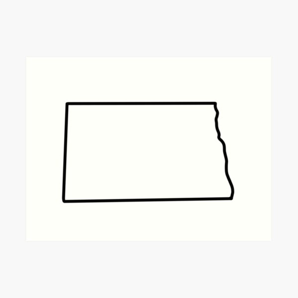 North Dakota State Outline Art Print For Sale By Chocmusings Redbubble