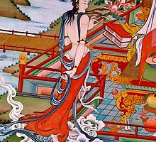 sky goer. tibetan painting, northern india by tim buckley | bodhiimages