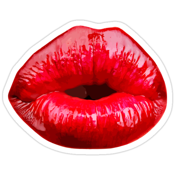 Red Sexy Lips Stickers By Leksele Redbubble