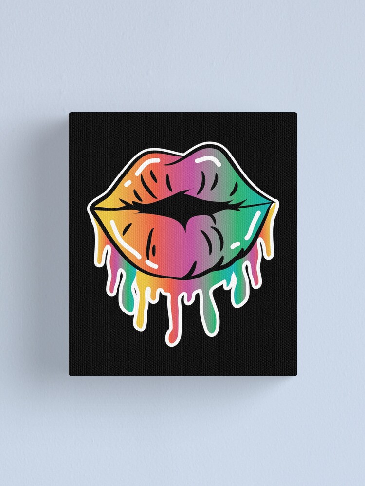 Gay Pride Lesbian Lgbt Rainbow Lips Gift Canvas Print By Haselshirt