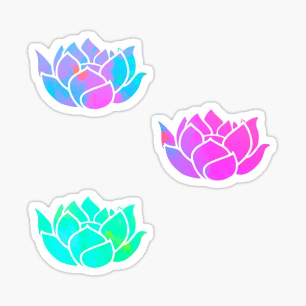 Lotus Flower Sticker Pack Sticker For Sale By Lolosenese Redbubble