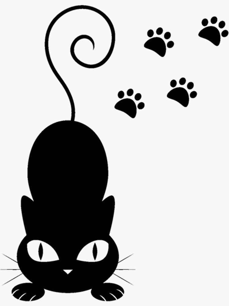 Black Cat Sticker By Vitalia Redbubble