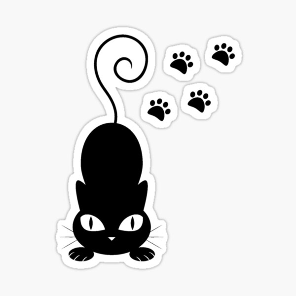 Black Cat Sticker By Vitalia Redbubble