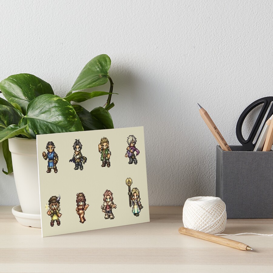 Octopath Traveler Character Sprites Art Board Print By Iwumbo Redbubble