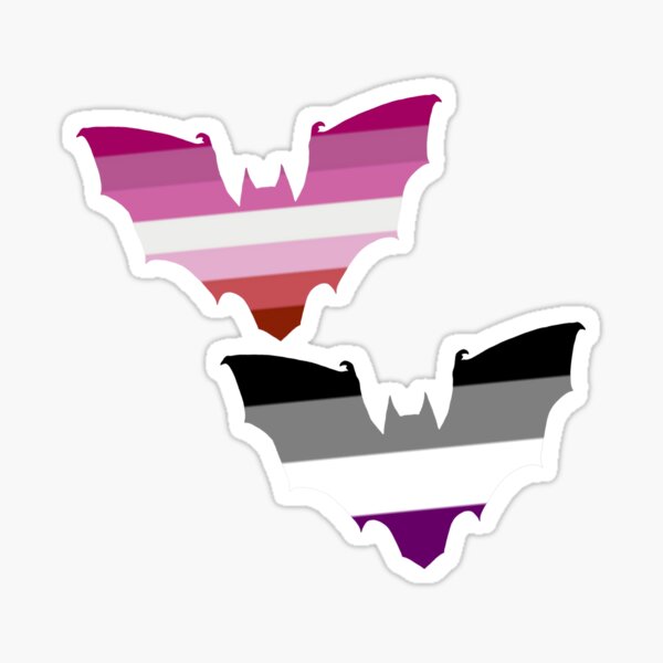 Lesbian Ace Pride Bats Sticker By Shaneisadragon Redbubble