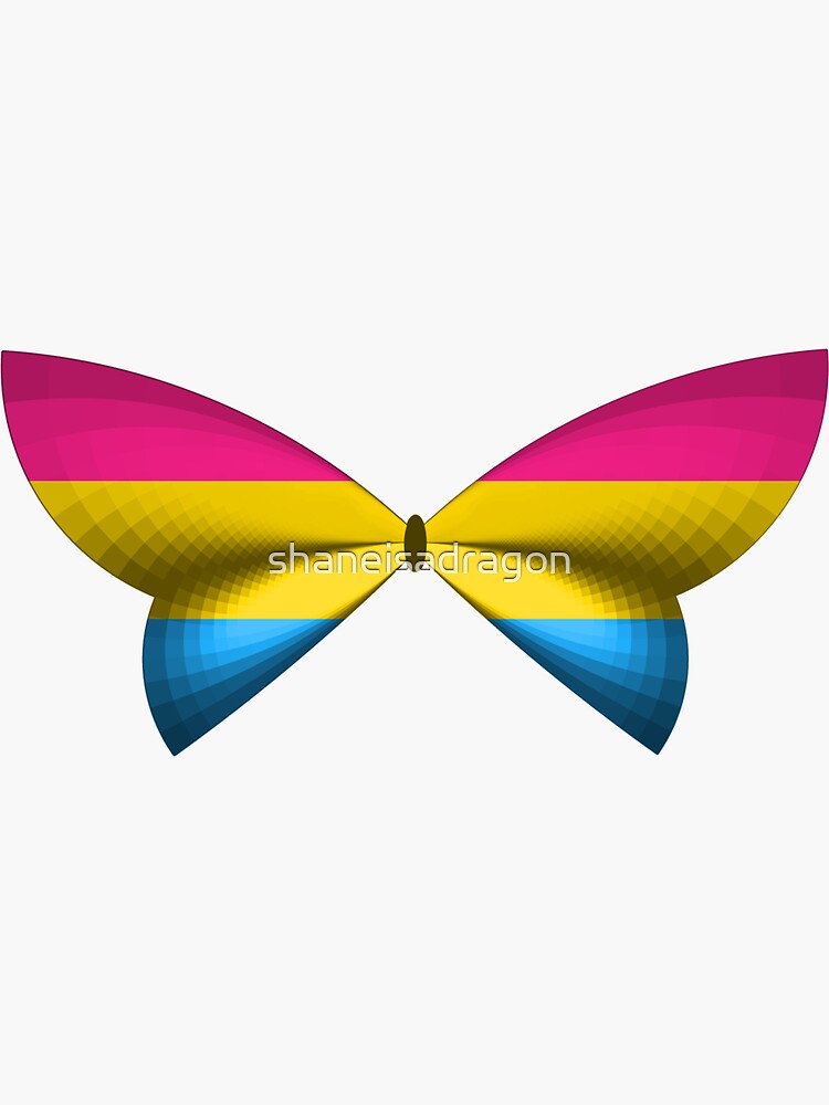 Pansexual Pride Butterfly Sticker By Shaneisadragon Redbubble