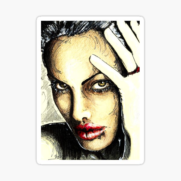 Jolie Angelina Sticker By Lisylight Redbubble