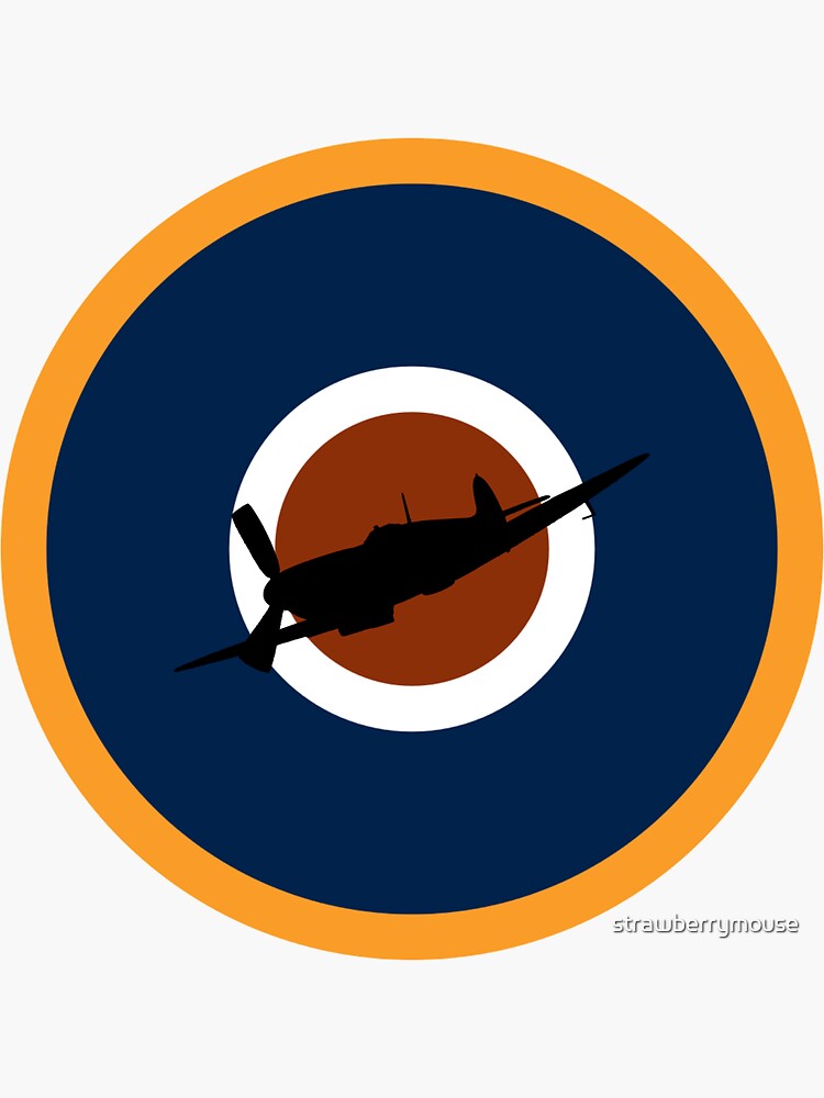 Spitfire Marking Orange With Silhouette Sticker For Sale By