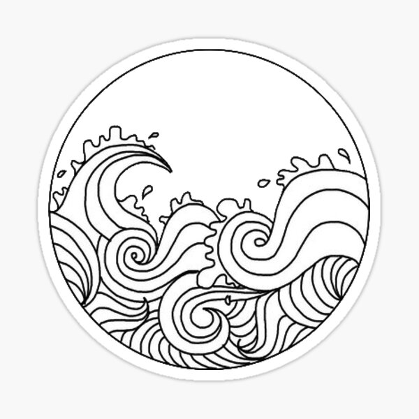 Circular Ocean Waves Sticker By Selinuenal Redbubble