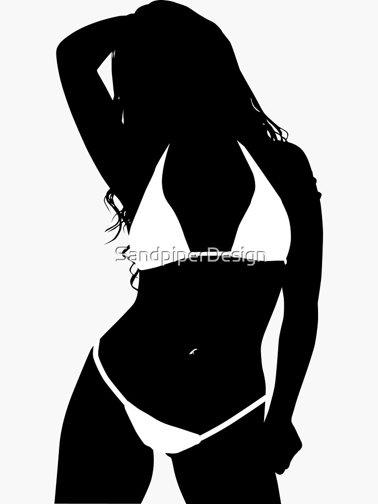 Bikini Model Silhouette Sticker For Sale By SandpiperDesign Redbubble