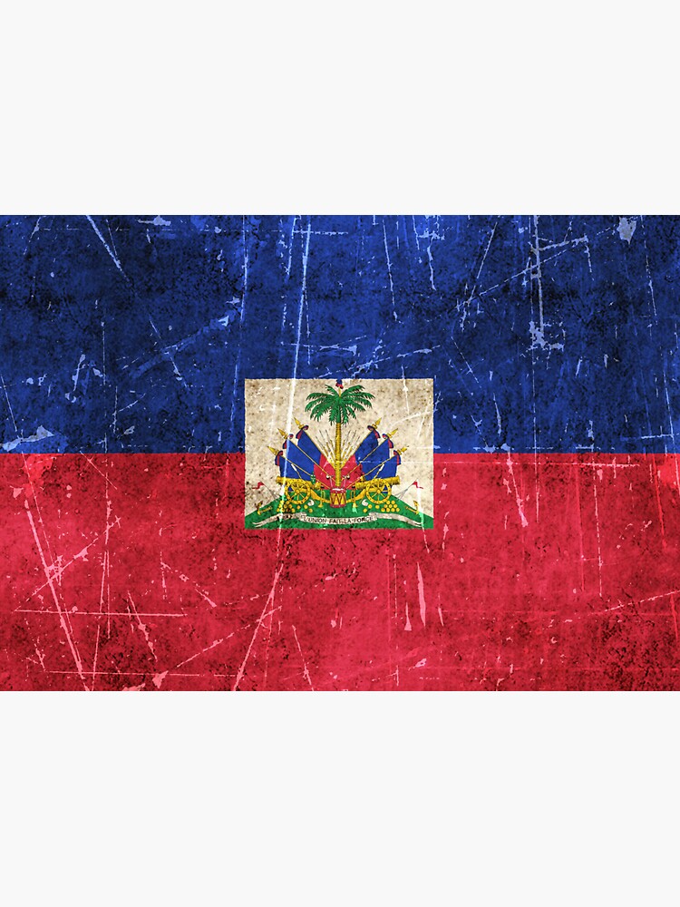 Vintage Aged And Scratched Haitian Flag Sticker By JeffBartels