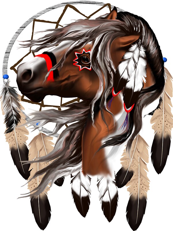 "Paint Horse Dreamcatcher" Stickers by Lotacats Redbubble