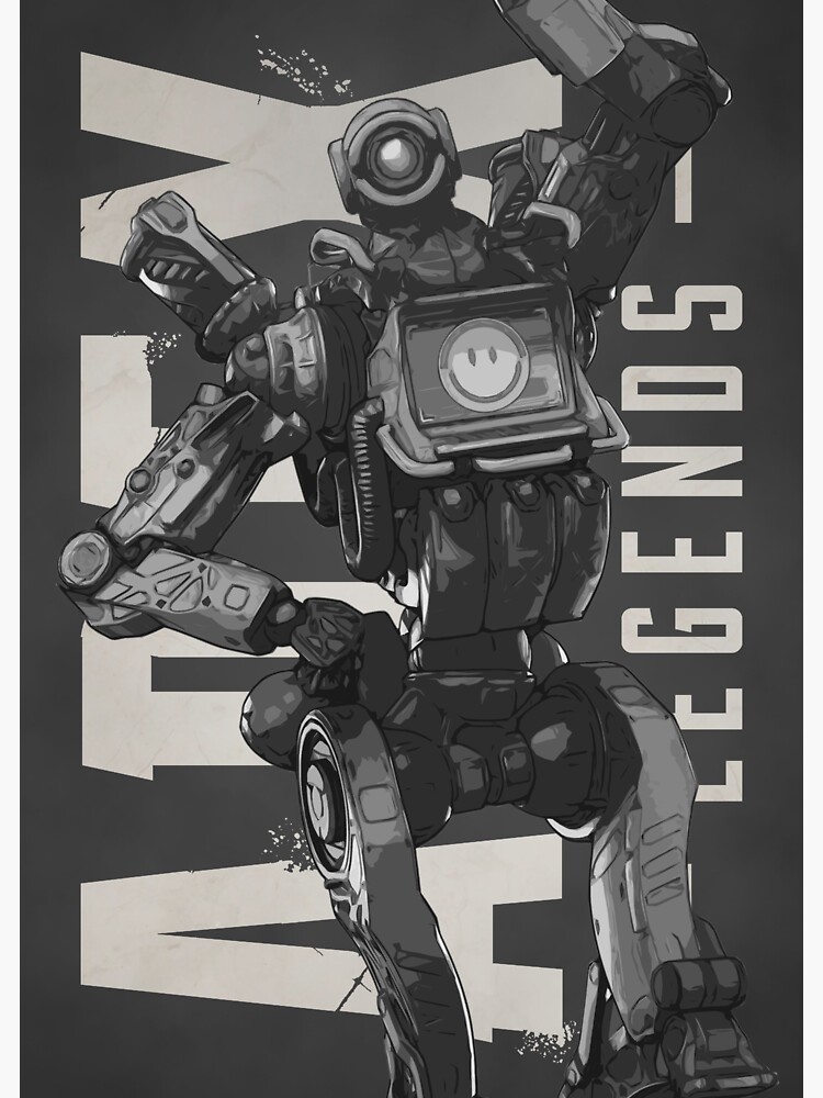 Apex Legends Pathfinder Black White Character Poster Sticker By