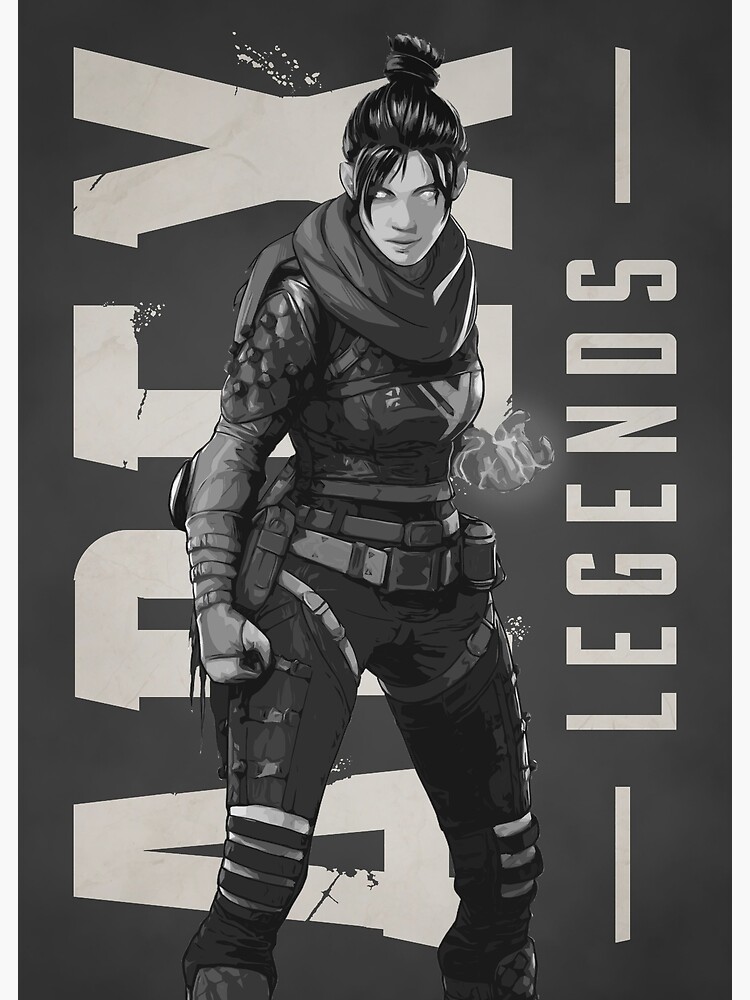 Apex Legends Wraith Black White Charakter Poster Poster Von Gemini