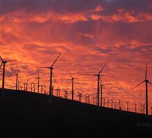 Malibu windfarm sunset-1 by McVirn Etienne