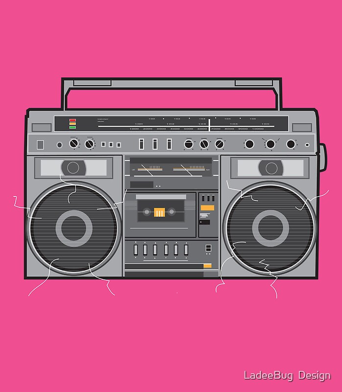 "Boom Box" by LadeeBug Design Redbubble