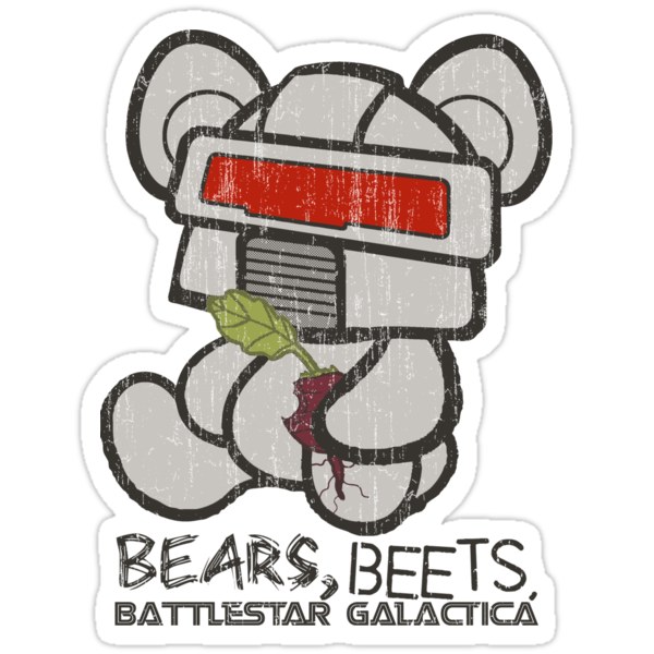 "Bears Beets Battlestar Galactica" Stickers by B4DW0LF Redbubble