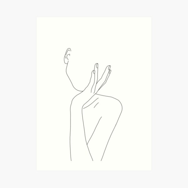 Nude Figure Line Drawing Darla Art Print By Thecolourstudy Redbubble