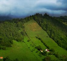 Lonely houses in mountains, Romania, Transylvania Region by Antanas