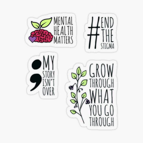 Mental Health Sticker Pack II Sticker By Tristahx Redbubble