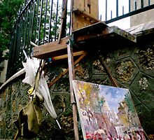 Lonely Easel - Montmartre (Paris, France) by Britland Tracy