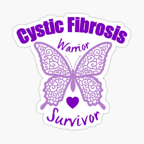 Cystic Fibrosis Warrior Survivor Lace Butterfly Sticker By Wordsonly