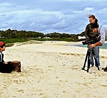 Child Actor Cinematographer Director and Camera on the Beach by Raoul Isidro