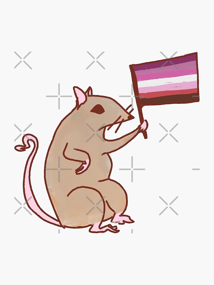 Lesbian Pride Rat Sticker For Sale By Honeydeer Redbubble