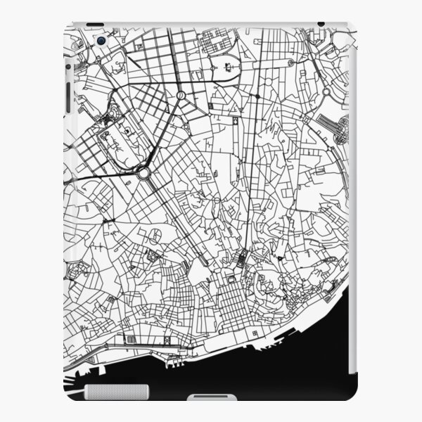 Lisbon Map Map Poster Black And White Portugal Europe Gift Printable