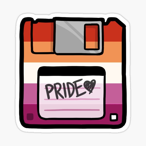 Lesbian Pride Floppy Disk Sticker For Sale By Piratical Redbubble