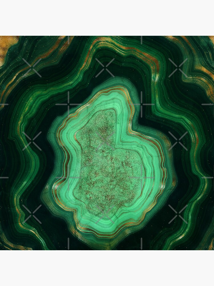 Faux Malachite Green Marble With Gold Veins V Poster By Mysticmarble