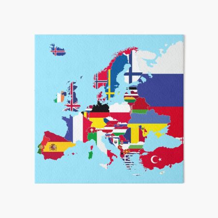 Europe Map Flags Art Board Print For Sale By Sebinlondon Redbubble