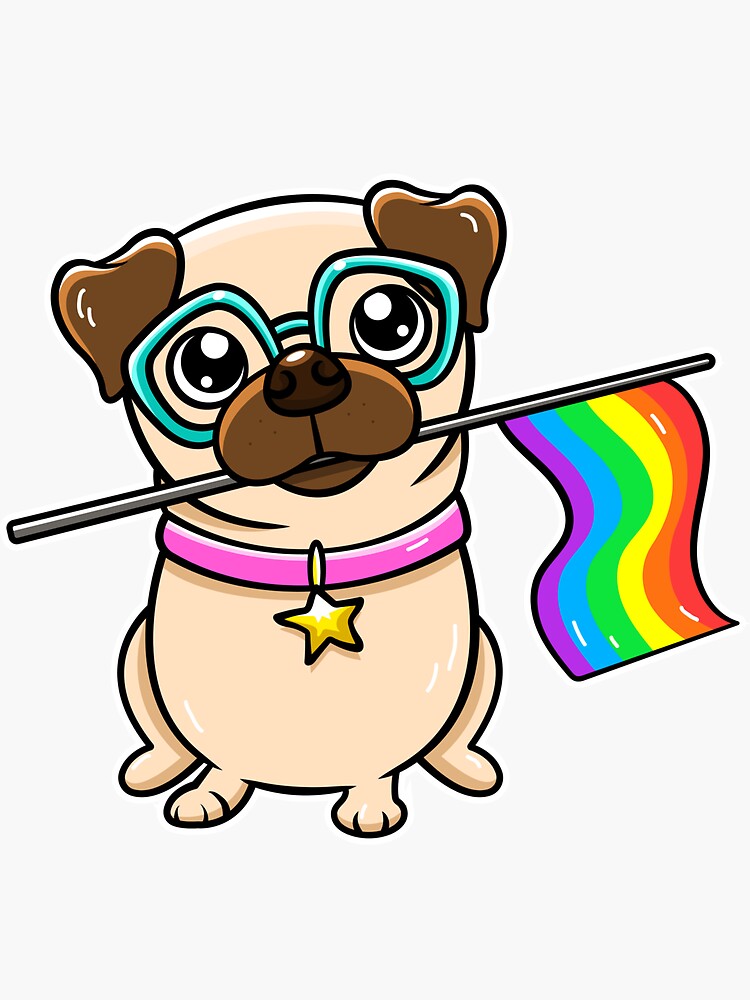 Pug Gifts Gay Pride Flag Lgbt Equality Graphic Love Pug Design