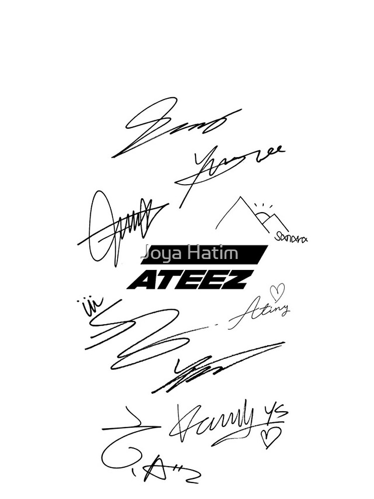 Ateez Logo Signatures White Iphone Case For Sale By Joyahatim