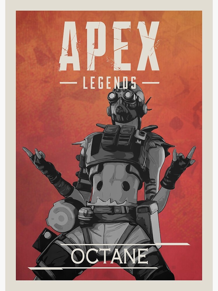 Apex Legends Octane B W Border Character Poster Canvas Print By