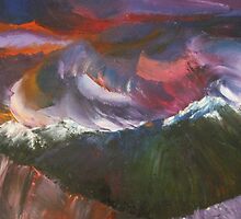 Coast Mountains Over Burrard Inlet on a Stormy Night by MichelleCS